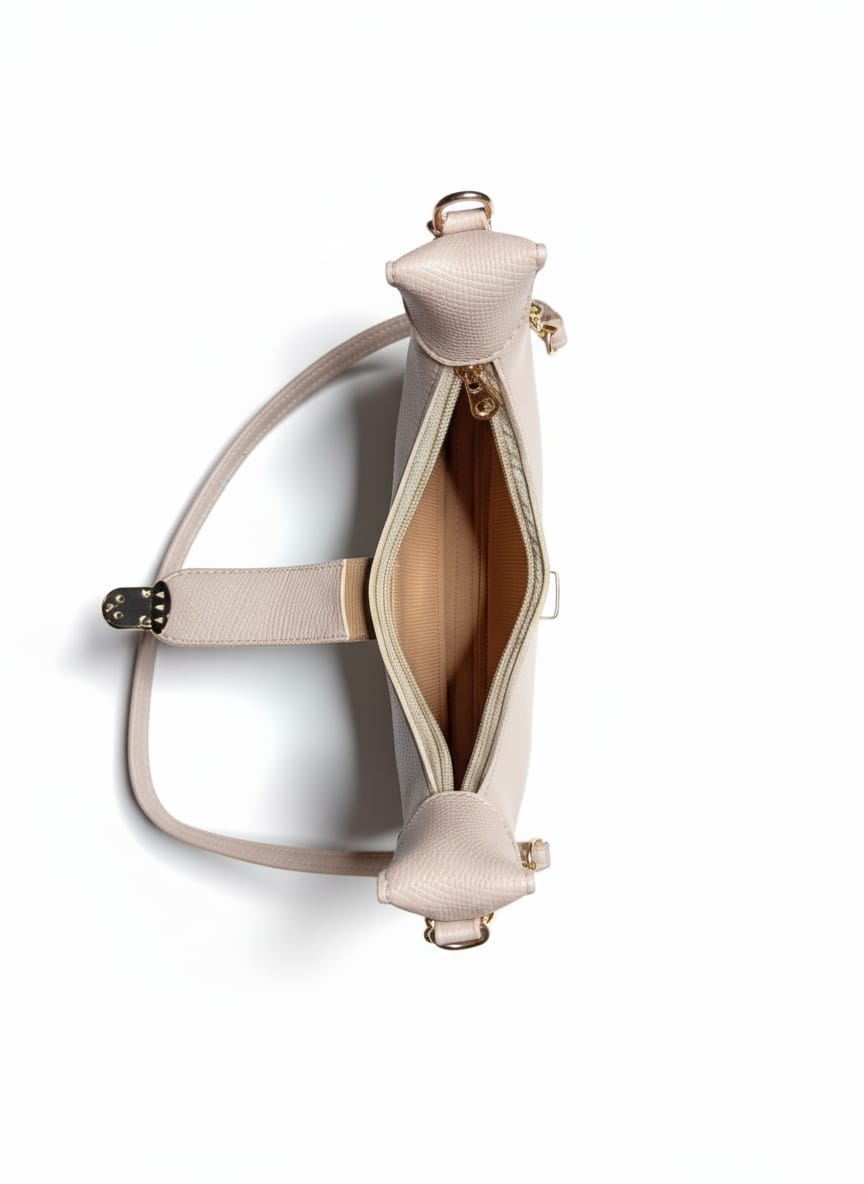 Premium Skin-white Crescent Bag