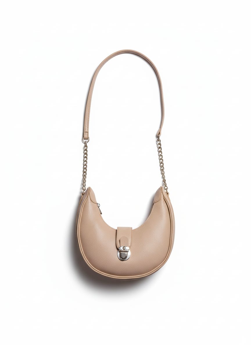Premium Skin-white Crescent Bag
